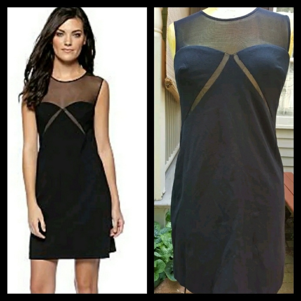 Betsey Johnson Mesh Illusion Sleeveless Black bodycon mini Dress NWT SEXY LBD